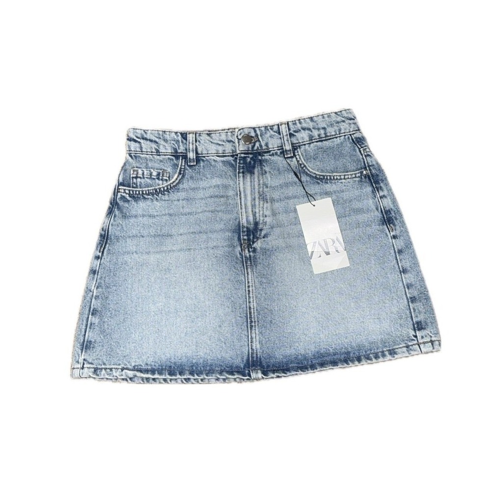 ZARA *NWT* Y2K Denim Micro Mini Skirt Light Wash | Sz S (30" Waist)